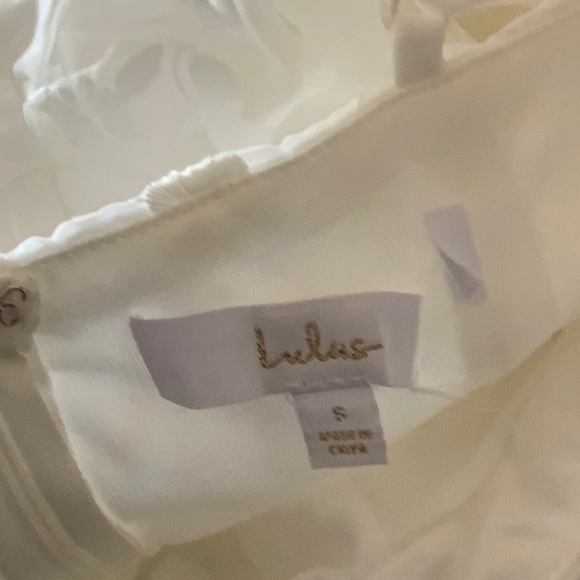 Lulu’s Ethereal Perfection White Organza Embroidered Flowers Bridal Bustier S - Picture 10 of 11